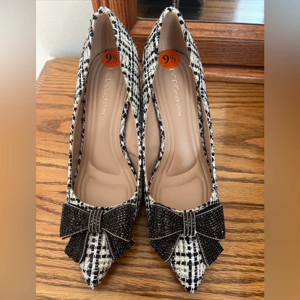 BCBGeneration Black and White Patterned Heels